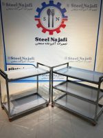 ترولی حمل ظروف سه طبقه استیل