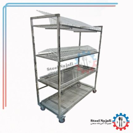 ترولی آبچکان استیل سه طبقه