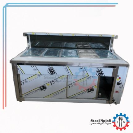 کانتر گرم 190 سانت با رف و شیشه